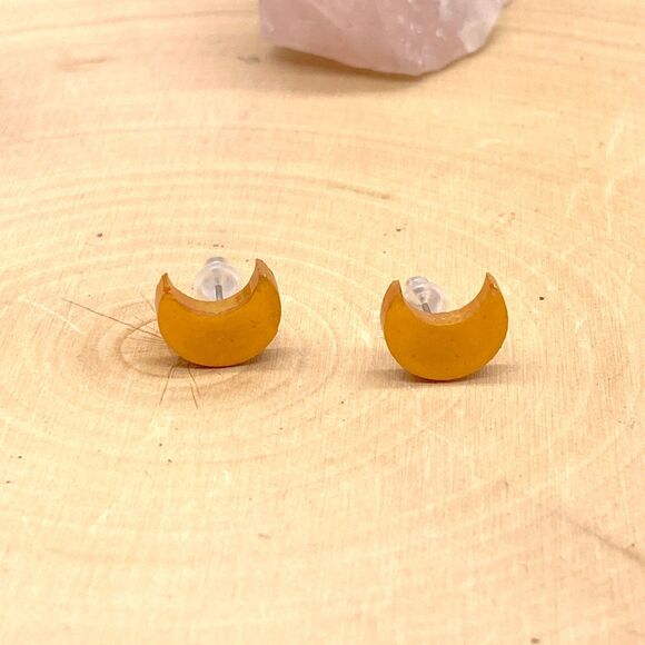 Blue Celestial Moon Polymer Clay earrings - Picture 3 of 11